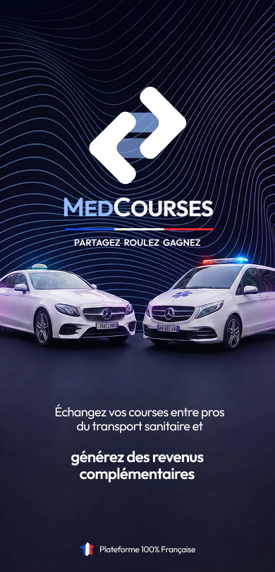 Interface MedCourses pour publier une course de transport sanitaire